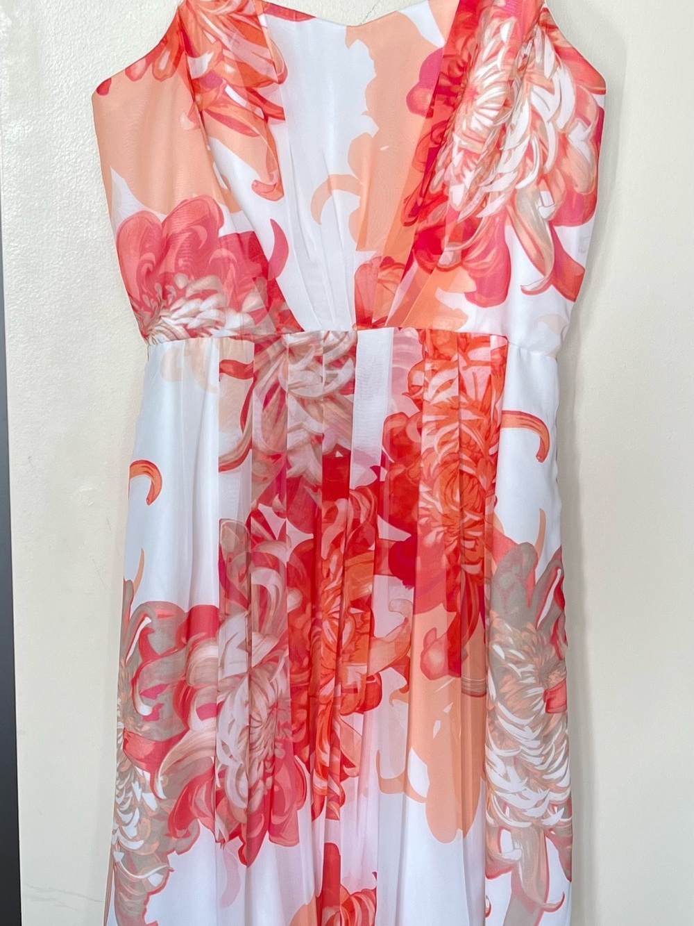 le chateau Coral and Peach Floral dress